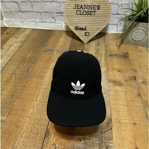 Adidas trefoil black trainer hat polyester spandex